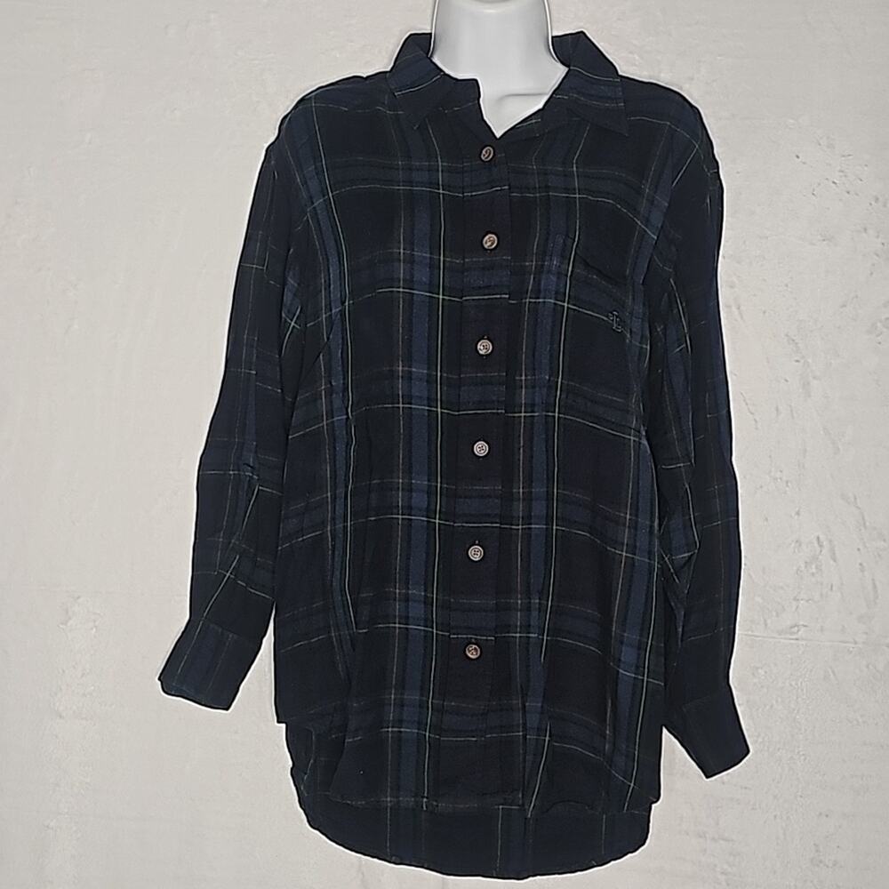 Women's Vintage Plaid Buttondown Blouse Sz Small